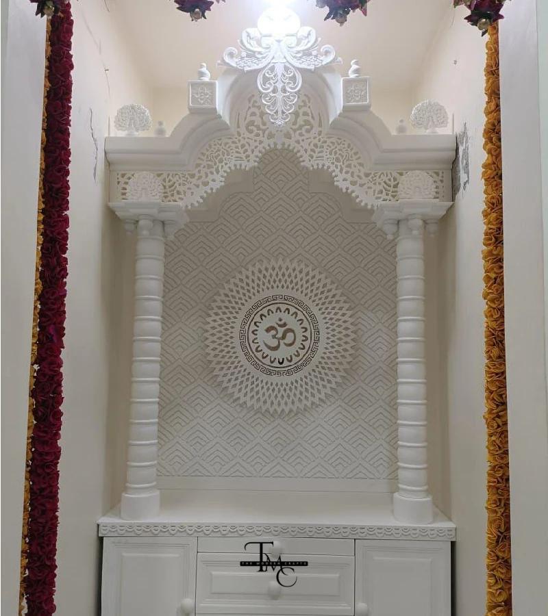 Premium Om Corian Mandir With Lighting