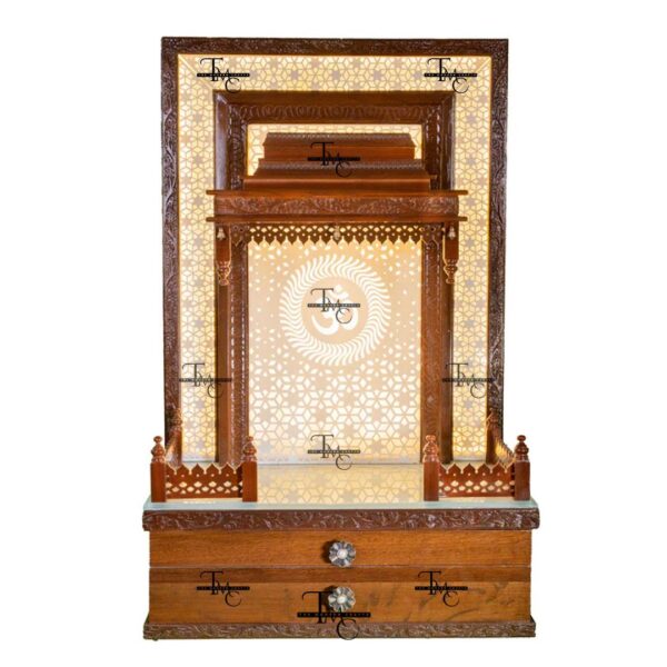 Divine Sagwan + Corian Marble Mandir