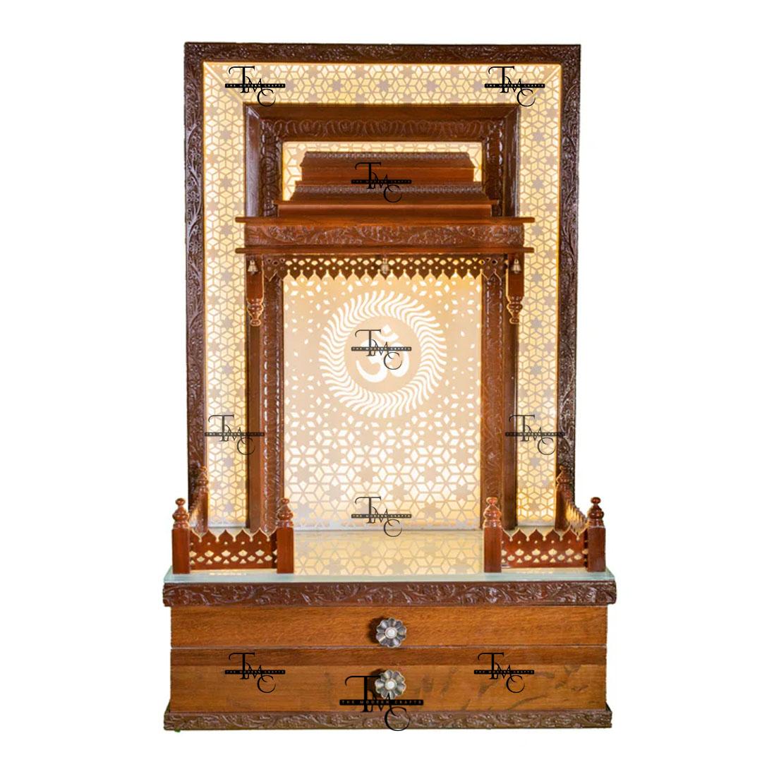 image 1 (1) Divine Sagwan + Corian Marble Mandir