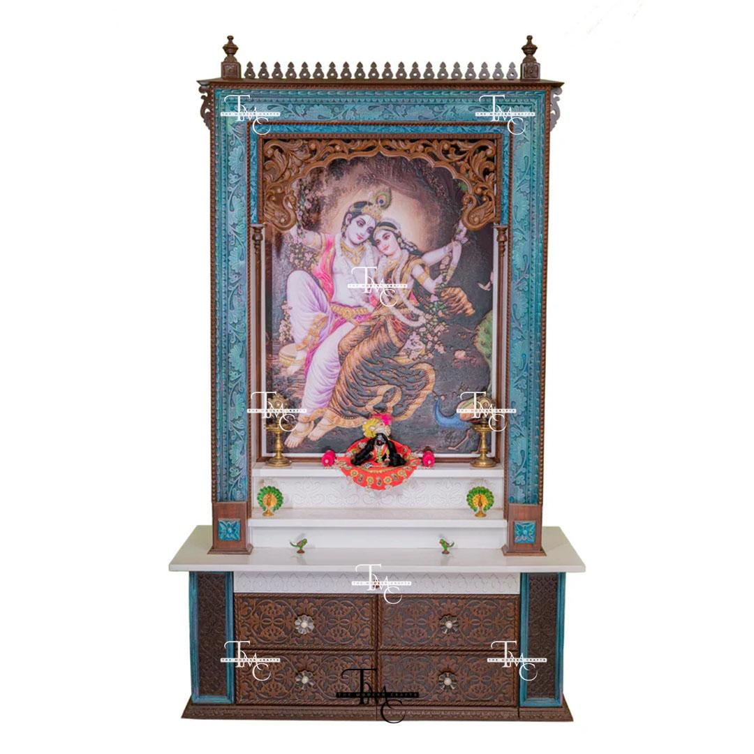 image 1 Designer Radha Krishna Teakwood Mandir