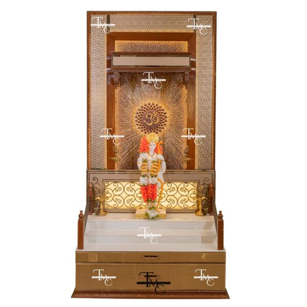 Bespoke OM Corian Marble Mandir With Backlit