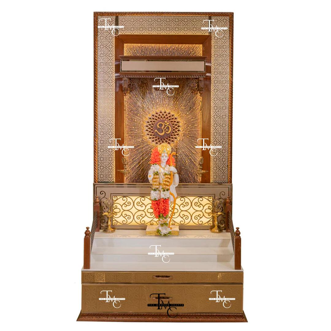 image 1 Bespoke OM Corian Marble Mandir With Backlit