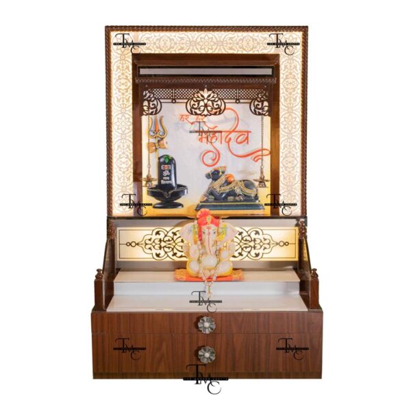 Elegant Ganesh Corian Marble Mandir