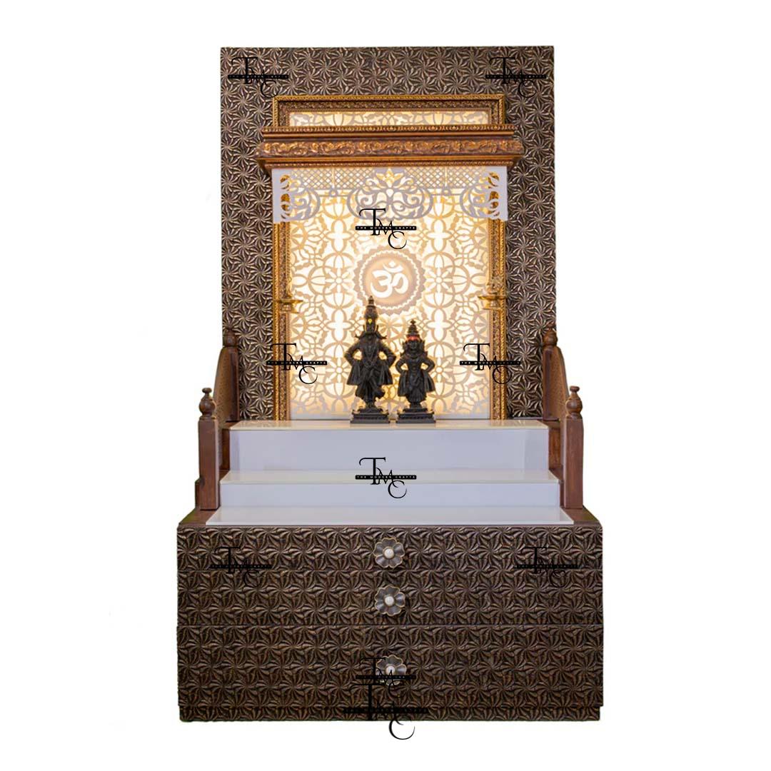 image 1 Elegant Corian Marble Mandir with Premium Bronze Finish