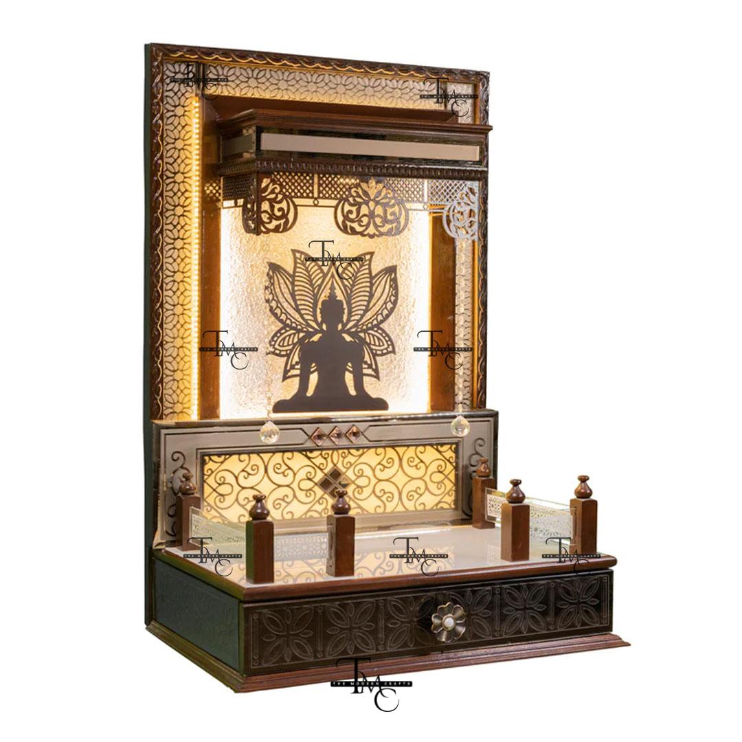 image 2 Lavish Lord Buddha Corian Pooja Mandir