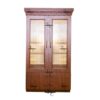 image 2 Exquisite Wooden Home Mandir with Elegant Glass-Panel Doors
