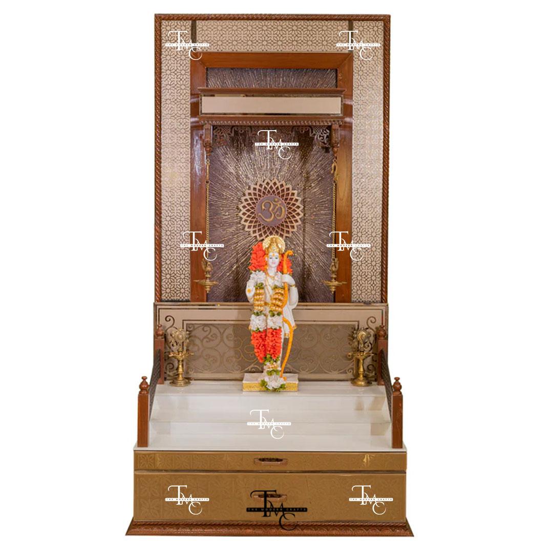 Bespoke OM Corian Marble Mandir With Backlit