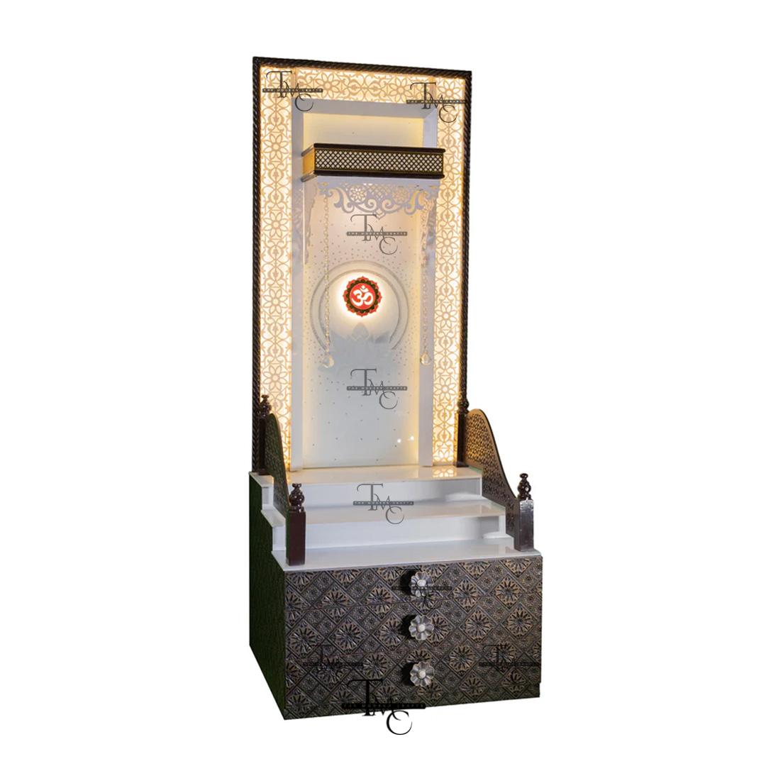 image 3 Premium Corian Pooja Mandir with Om Artwork